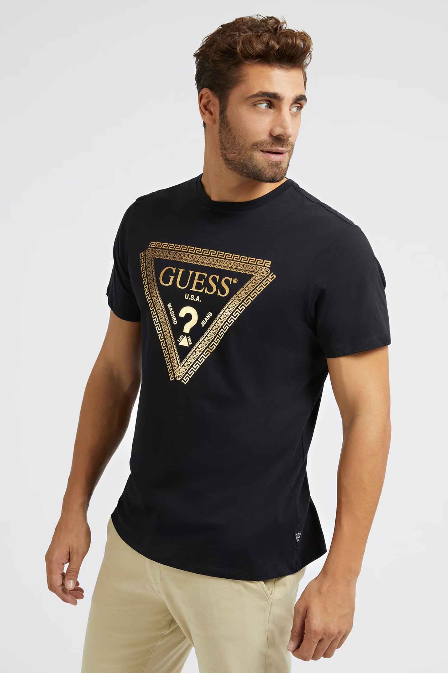 léxico lecho Genealogía Camiseta de la marca Guess Jeans de color Negro para hombre