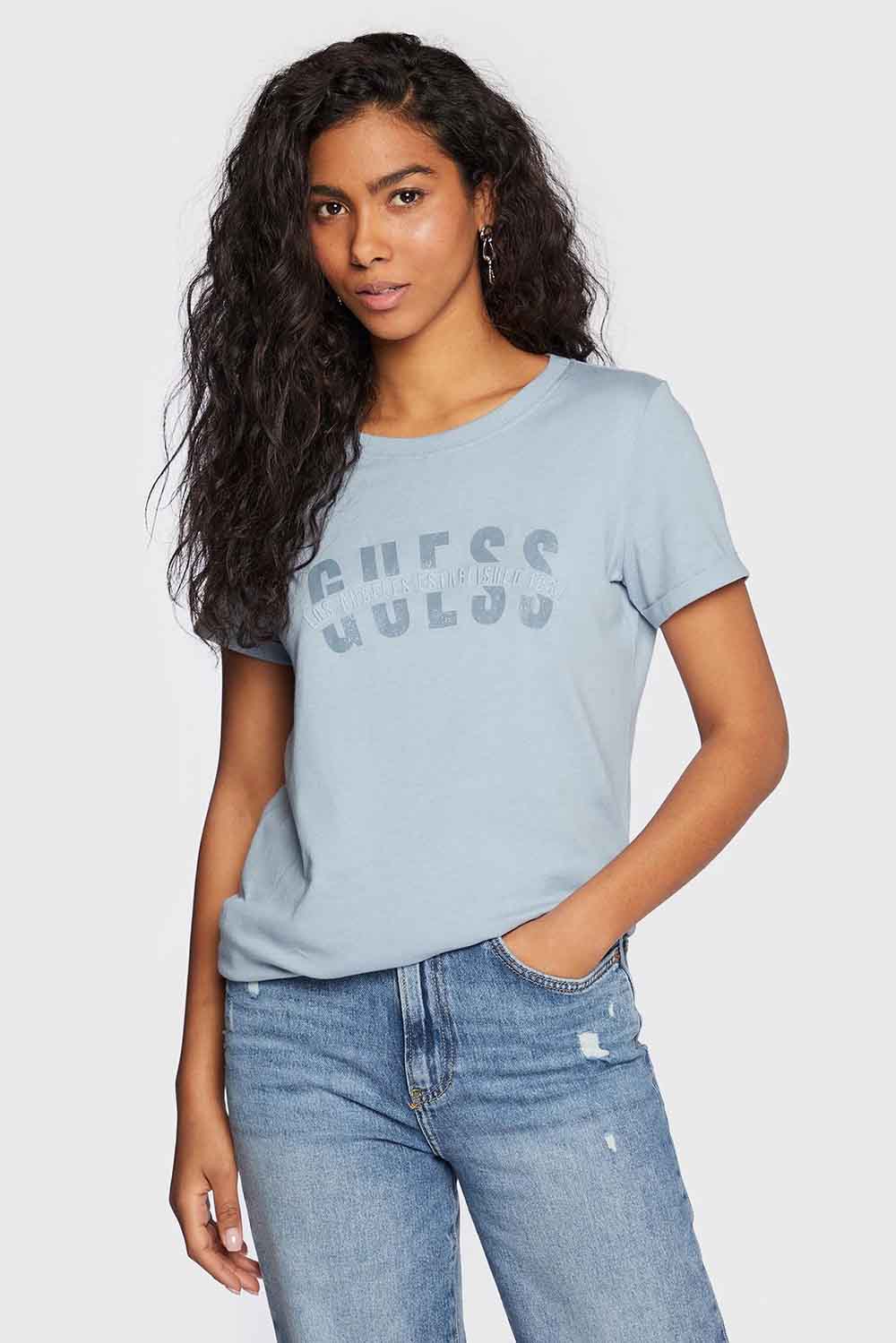 Camiseta de la marca Guess Jeans de color Gris para mujer