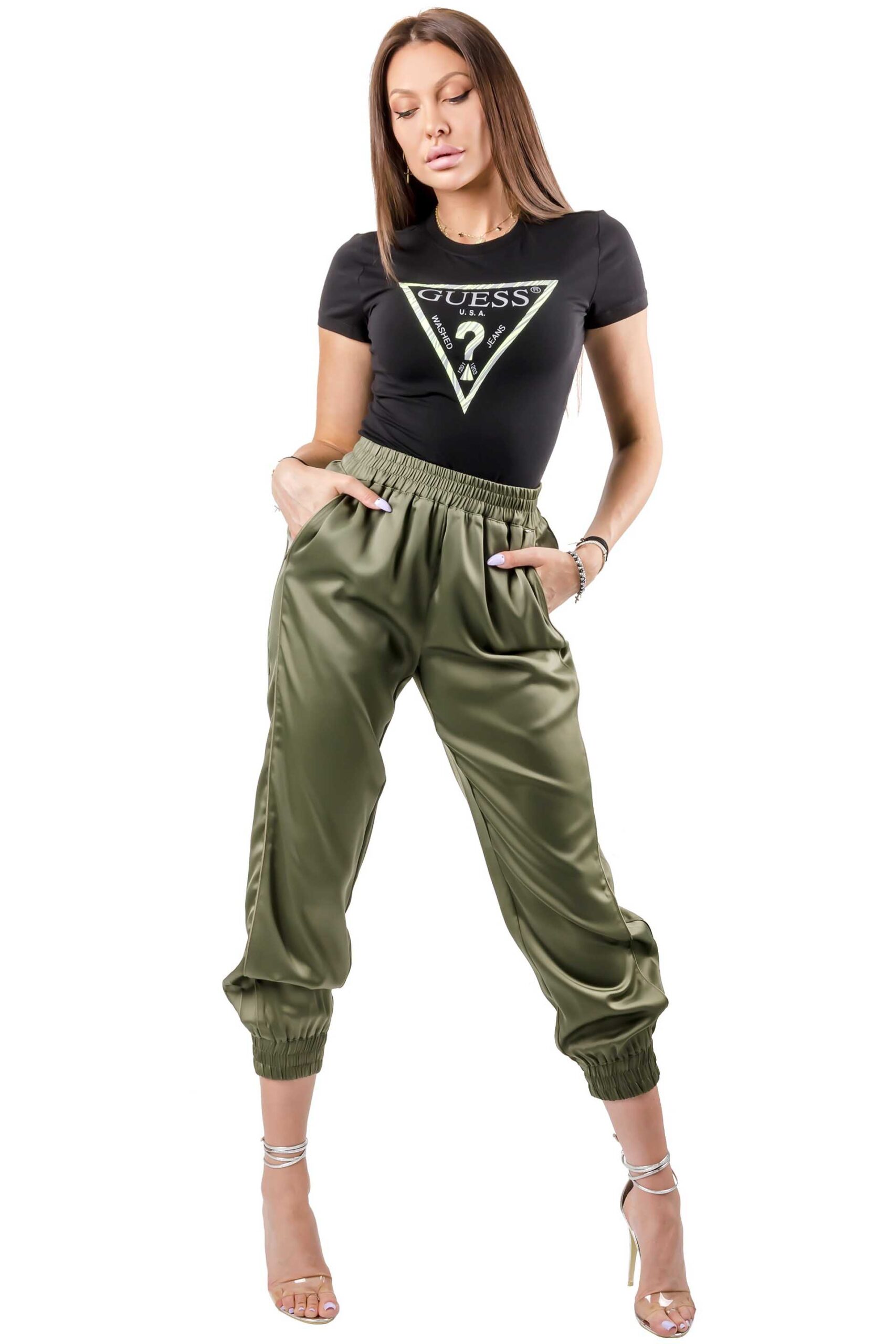 Pantalón de la marca Guess Jeans de color Verde Oscuro para mujer