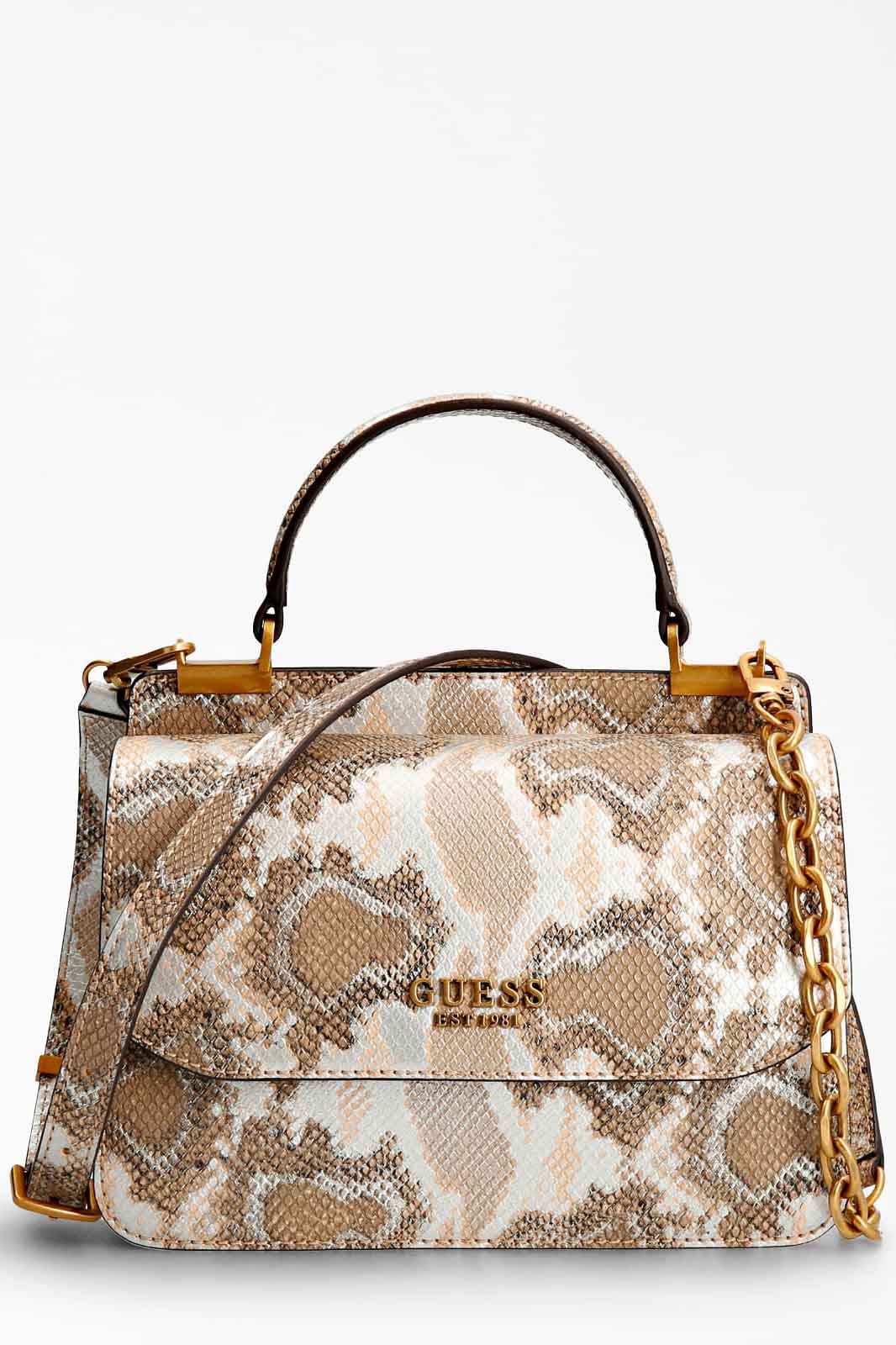 Bolso Guess La Femme color camel con solapa para mujer