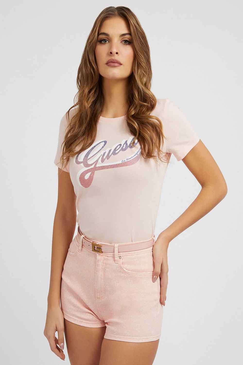 Camiseta de la marca Guess Jeans Rosa