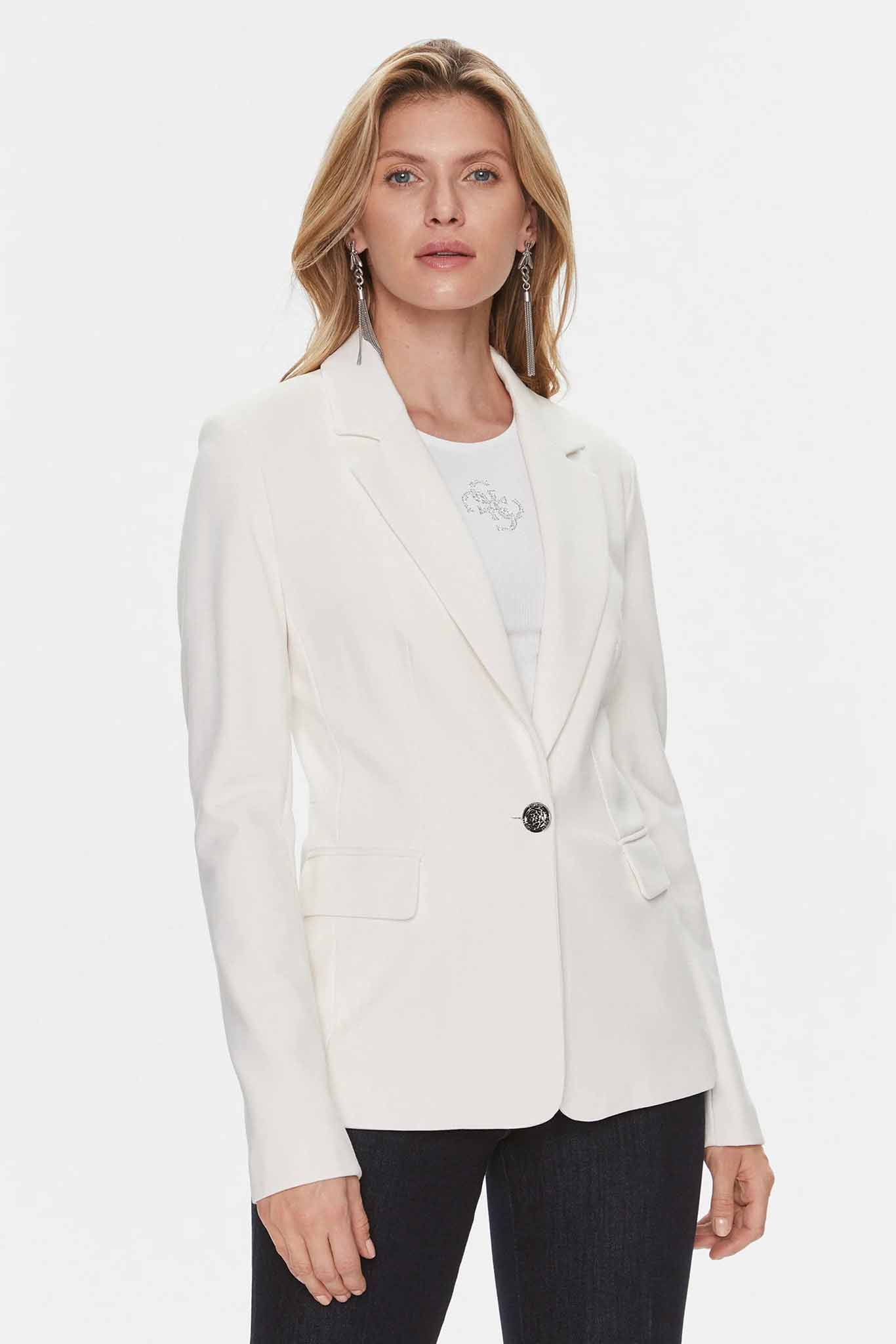 W4RN33KBJP2 Blazer de la marca Guess Jeans Blanco